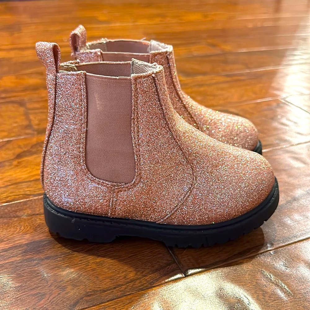 Pink sparkly kids boots